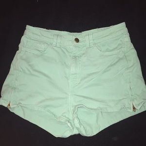 high waisted jean shorts